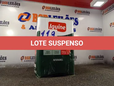 LOTE 119 - 01 LATA DE TINTA IQUINE 18L. (NO ESTADO, NÃO SABEMOS SE FUNCIONA. LEILÃO NÃO TEM GARANTIA E NEM DEVOLUÇÃO).