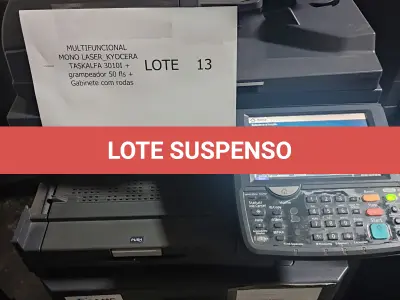 LOTE 013 - 01 MULTIFUNCIONAL MONO LASER_KYOCERA TASKALFA 5002I + GRAMPEADOR 50 FLS + GABINETE COM RODAS ; 03 MULTIFUNCIONAL MONO LASER_KYOCERA TASKALFA 3010I + GRAMPEADOR 50 FLS + GABINETE COM RODAS (NO ESTADO)