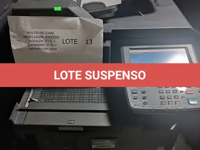 LOTE 013 - 01 MULTIFUNCIONAL MONO LASER_KYOCERA TASKALFA 5002I + GRAMPEADOR 50 FLS + GABINETE COM RODAS ; 03 MULTIFUNCIONAL MONO LASER_KYOCERA TASKALFA 3010I + GRAMPEADOR 50 FLS + GABINETE COM RODAS (NO ESTADO)
