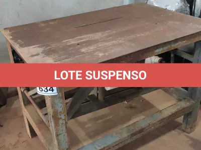 LOTE 634 - 01 BANCADA DE FERRO PARA MARCENARIA.  (NO ESTADO) ATENÇÃO! FAZER A VISITAÇÃO ANTES DE ARREMATAR, NÃO SABEMOS SE FUNCIONA, LEILÃO NÃO TEM GARANTIA E NEM DEVOLUÇÃO, SUJEITO A POSSÍVEIS AVARIAS VISÍVEIS/OCULTAS E/OU AUSÊNCIA DE COMPONENTES.