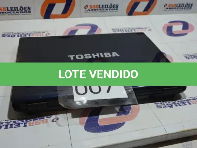 LOTE 007 - 01 NOTEBOOK MARCA WINDOWS VISTA MARCA TOSHIBA.(NO ESTADO)