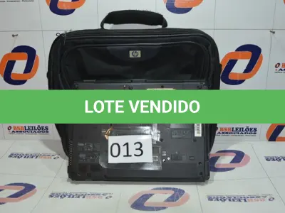 LOTE 013 - 01 NOTEBOOK MARCA WINDOWS VISTA MARCA HP COM MALETA.(NO ESTADO)