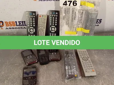 LOTE 476 - 04 CELULARES MARCAS E MODELOS DIVERSOS, 02 CONTROLES DE RECEIVER ONKYO, 02 CONTROLES DE TV LG, 02 CONTROLES DE DVD BRITÂNIA E 01 CONTROLE DE DVD PIONEER. (NO ESTADO, LEILÃO NÃO TEM GARANTIA E NEM DEVOLUÇÃO, SUJEITO A POSSÍVEIS AVARIAS VISÍVEIS/OCULTAS E/OU AUSÊNCIA DE COMPONENTES).
