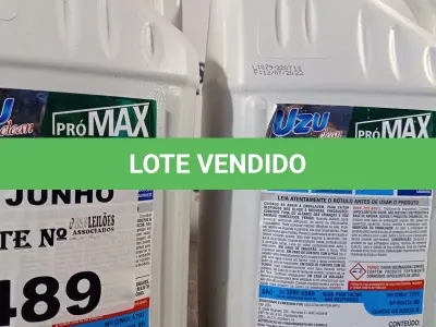 LOTE 489 - 10 LITROS DE HIPOCLORITO DE SÓDIO 12%. (NO ESTADO, LEILÃO NÃO TEM GARANTIA E NEM DEVOLUÇÃO, SUJEITO A POSSÍVEIS AVARIAS VISÍVEIS/OCULTAS E/OU AUSÊNCIA DE COMPONENTES).