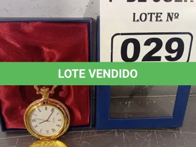 LOTE 029 - 01 RELÓGIO DE BOLSO ANALÓGICO. (NO ESTADO, LEILÃO NÃO TEM GARANTIA E NEM DEVOLUÇÃO, SUJEITO A POSSÍVEIS AVARIAS VISÍVEIS/OCULTAS E/OU AUSÊNCIA DE COMPONENTES).