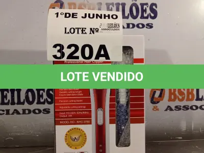 LOTE 320 - 01 MÁQUINA DE CORTAR CABELO. (NO ESTADO, LEILÃO NÃO TEM GARANTIA E NEM DEVOLUÇÃO, SUJEITO A POSSÍVEIS AVARIAS VISÍVEIS/OCULTAS E/OU AUSÊNCIA DE COMPONENTES).