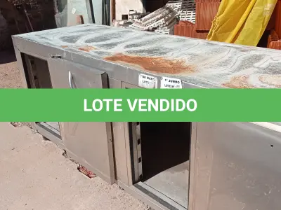 LOTE 515 - 01 BALCÃO EM INOX COM AVARIAS. (NO ESTADO, LEILÃO NÃO TEM GARANTIA E NEM DEVOLUÇÃO, SUJEITO A POSSÍVEIS AVARIAS VISÍVEIS/OCULTAS E/OU AUSÊNCIA DE COMPONENTES).