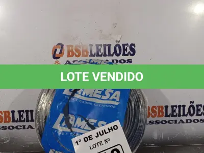 LOTE 110 - 01 ROLO DE CABO FLEXÍVEL MARCA LAMESA 1X4MM NA COR PRETA. (NO ESTADO, LEILÃO NÃO TEM GARANTIA E NEM DEVOLUÇÃO, SUJEITO A POSSÍVEIS AVARIAS VISÍVEIS/OCULTAS E/OU AUSÊNCIA DE COMPONENTES).