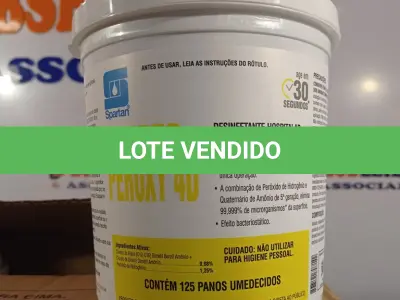 LOTE 072 - 06 POTES DE WIPES PEROXY 4D, DESINFETANTE HOSPITALAR PARA SUPERFÍCIES FIXAS E ARTIGOS NÃO CRÍTICOS. (NO ESTADO, LEILÃO NÃO TEM GARANTIA E NEM DEVOLUÇÃO, SUJEITO A POSSÍVEIS AVARIAS VISÍVEIS/OCULTAS E/OU AUSÊNCIA DE COMPONENTES).