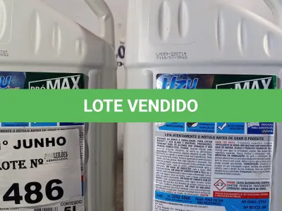 LOTE 486 - 10 LITROS DE HIPOCLORITO DE SÓDIO 12%. (NO ESTADO, LEILÃO NÃO TEM GARANTIA E NEM DEVOLUÇÃO, SUJEITO A POSSÍVEIS AVARIAS VISÍVEIS/OCULTAS E/OU AUSÊNCIA DE COMPONENTES).