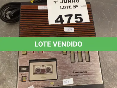 LOTE 475 - 01 GRAVADOR DE VOZ ANTIGO. (NO ESTADO, LEILÃO NÃO TEM GARANTIA E NEM DEVOLUÇÃO, SUJEITO A POSSÍVEIS AVARIAS VISÍVEIS/OCULTAS E/OU AUSÊNCIA DE COMPONENTES).
