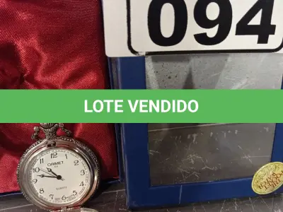 LOTE 094 - 01 RELÓGIO DE BOLSO ANALÓGICO. (NO ESTADO, LEILÃO NÃO TEM GARANTIA E NEM DEVOLUÇÃO, SUJEITO A POSSÍVEIS AVARIAS VISÍVEIS/OCULTAS E/OU AUSÊNCIA DE COMPONENTES).