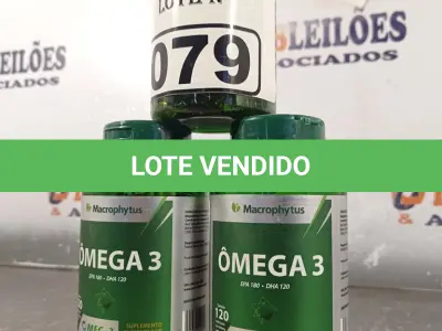 LOTE 079 - 03 FRASCOS DE OMEGA3 MACROPHYTUS 1000MG COM 120 CAPSULAS CADA. (NO ESTADO, LEILÃO NÃO TEM GARANTIA E NEM DEVOLUÇÃO, SUJEITO A POSSÍVEIS AVARIAS VISÍVEIS/OCULTAS E/OU AUSÊNCIA DE COMPONENTES).