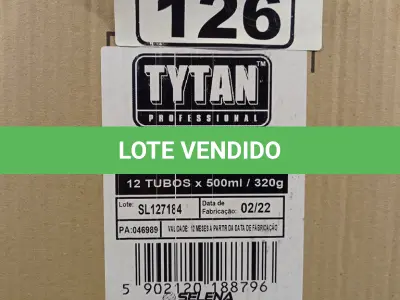LOTE 126 - 12 LATAS DE ESPUMA DE PU MULTIUSO TYTAN. (NO ESTADO, LEILÃO NÃO TEM GARANTIA E NEM DEVOLUÇÃO, SUJEITO A POSSÍVEIS AVARIAS VISÍVEIS/OCULTAS E/OU AUSÊNCIA DE COMPONENTES).