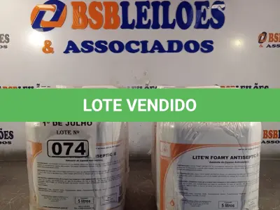 LOTE 074 - 20 LITROS DE SABONETE DE ESPUMA ANTISSÉPTICO. (NO ESTADO, LEILÃO NÃO TEM GARANTIA E NEM DEVOLUÇÃO, SUJEITO A POSSÍVEIS AVARIAS VISÍVEIS/OCULTAS E/OU AUSÊNCIA DE COMPONENTES).