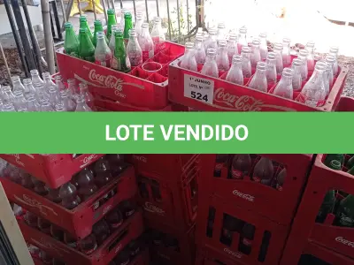 LOTE 524 - 01 LOTE COM GRANDE QUANTIDADE DE CASCOS DE REFRIGERANTES VAZIOS MARCAS E MODELOS DIVERSOS. (NO ESTADO, LEILÃO NÃO TEM GARANTIA E NEM DEVOLUÇÃO, SUJEITO A POSSÍVEIS AVARIAS VISÍVEIS/OCULTAS E/OU AUSÊNCIA DE COMPONENTES).