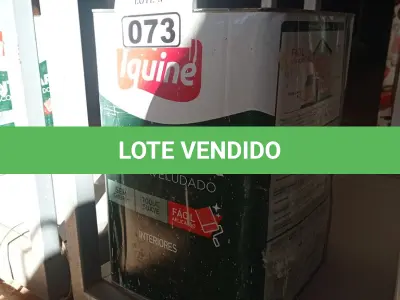 LOTE 073 - 01 LATA DE TINTA IQUINE PINTALAR FOSCO AVELUDADO INTERIORES NA COR BRANCO GELO 18L. (NO ESTADO, LEILÃO NÃO TEM GARANTIA E NEM DEVOLUÇÃO, SUJEITO A POSSÍVEIS AVARIAS VISÍVEIS/OCULTAS E/OU AUSÊNCIA DE COMPONENTES).