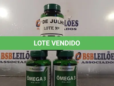 LOTE 079 - 03 FRASCOS DE OMEGA3 MACROPHYTUS 1000MG COM 120 CAPSULAS CADA. (NO ESTADO, LEILÃO NÃO TEM GARANTIA E NEM DEVOLUÇÃO, SUJEITO A POSSÍVEIS AVARIAS VISÍVEIS/OCULTAS E/OU AUSÊNCIA DE COMPONENTES).