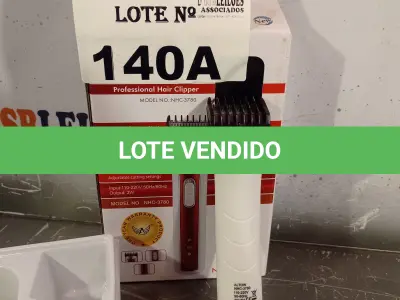 LOTE 140 - 01 MÁQUINA DE CORTAR CABELO. (NO ESTADO, LEILÃO NÃO TEM GARANTIA E NEM DEVOLUÇÃO, SUJEITO A POSSÍVEIS AVARIAS VISÍVEIS/OCULTAS E/OU AUSÊNCIA DE COMPONENTES).