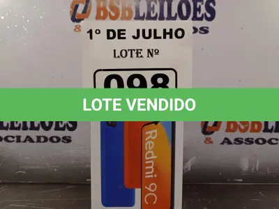 LOTE 098 - 01 TELEFONE CELULAR REDMI 9C. (NO ESTADO, LEILÃO NÃO TEM GARANTIA E NEM DEVOLUÇÃO, SUJEITO A POSSÍVEIS AVARIAS VISÍVEIS/OCULTAS E/OU AUSÊNCIA DE COMPONENTES).
