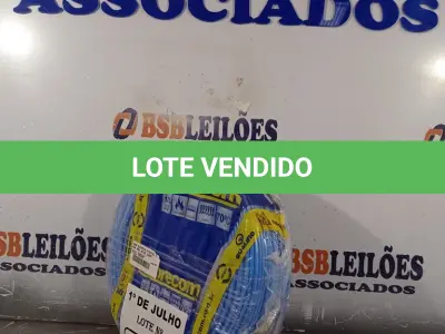LOTE 043 - 01 ROLO DE CABO FLEXÍVEL MARCA COBRECON 1X2,5MM NA COR AZUL. (NO ESTADO, LEILÃO NÃO TEM GARANTIA E NEM DEVOLUÇÃO, SUJEITO A POSSÍVEIS AVARIAS VISÍVEIS/OCULTAS E/OU AUSÊNCIA DE COMPONENTES).