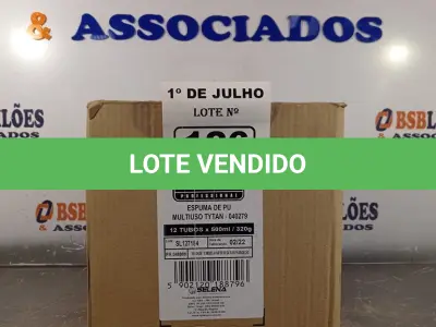 LOTE 126 - 12 LATAS DE ESPUMA DE PU MULTIUSO TYTAN. (NO ESTADO, LEILÃO NÃO TEM GARANTIA E NEM DEVOLUÇÃO, SUJEITO A POSSÍVEIS AVARIAS VISÍVEIS/OCULTAS E/OU AUSÊNCIA DE COMPONENTES).