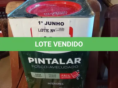 LOTE 495 - 01 LATA DE TINTA IQUINE PINTALAR FOSCO-AVELUDADO NA COR BRANCO GELO 18L. (NO ESTADO, LEILÃO NÃO TEM GARANTIA E NEM DEVOLUÇÃO, SUJEITO A POSSÍVEIS AVARIAS VISÍVEIS/OCULTAS E/OU AUSÊNCIA DE COMPONENTES).