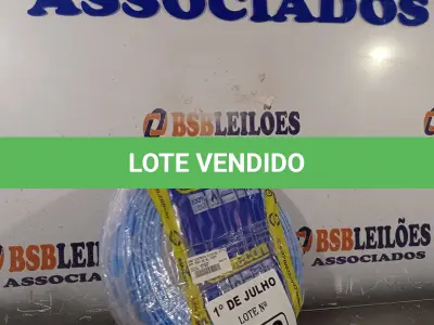 LOTE 043 - 01 ROLO DE CABO FLEXÍVEL MARCA COBRECON 1X2,5MM NA COR AZUL. (NO ESTADO, LEILÃO NÃO TEM GARANTIA E NEM DEVOLUÇÃO, SUJEITO A POSSÍVEIS AVARIAS VISÍVEIS/OCULTAS E/OU AUSÊNCIA DE COMPONENTES).