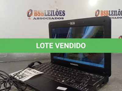 LOTE 049 - 01 NETBOOK NOVADATA, PROCESSADOR ATON, MEMORIA 2GB E HD DE 320GB COM FONTE. (NO ESTADO, LEILÃO NÃO TEM GARANTIA E NEM DEVOLUÇÃO, SUJEITO A POSSÍVEIS AVARIAS VISÍVEIS/OCULTAS E/OU AUSÊNCIA DE COMPONENTES).