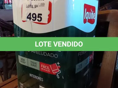 LOTE 495 - 01 LATA DE TINTA IQUINE PINTALAR FOSCO-AVELUDADO NA COR BRANCO GELO 18L. (NO ESTADO, LEILÃO NÃO TEM GARANTIA E NEM DEVOLUÇÃO, SUJEITO A POSSÍVEIS AVARIAS VISÍVEIS/OCULTAS E/OU AUSÊNCIA DE COMPONENTES).