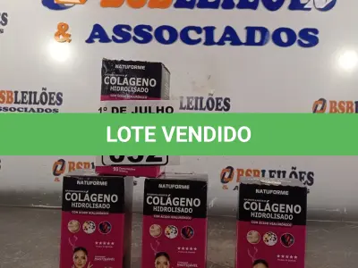 LOTE 032 - 04 CAIXAS COM COLÁGENO HIDROLISADO NATUFORME COM 90 COMPRIMIDOS CADA. (NO ESTADO, LEILÃO NÃO TEM GARANTIA E NEM DEVOLUÇÃO, SUJEITO A POSSÍVEIS AVARIAS VISÍVEIS/OCULTAS E/OU AUSÊNCIA DE COMPONENTES).