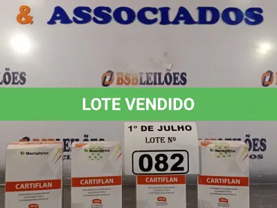 LOTE 082 - 04 CAIXAS DE CARTIFLAN, SUPLEMENTO ALIMENTAR DE COLÁGENO TIPO2 E VITAMINAS EM CAPSULAS DE 475MG COM 30 CAPSULAS CADA. (NO ESTADO, LEILÃO NÃO TEM GARANTIA E NEM DEVOLUÇÃO, SUJEITO A POSSÍVEIS AVARIAS VISÍVEIS/OCULTAS E/OU AUSÊNCIA DE COMPONENTES).