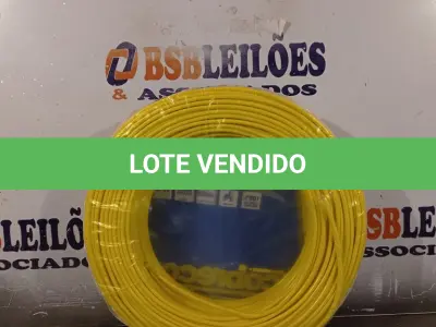LOTE 092 - 01 ROLO DE CABO FLEXÍVEL MARCA COBRECON 1X2,5MM NA COR AMARELA. (NO ESTADO, LEILÃO NÃO TEM GARANTIA E NEM DEVOLUÇÃO, SUJEITO A POSSÍVEIS AVARIAS VISÍVEIS/OCULTAS E/OU AUSÊNCIA DE COMPONENTES).