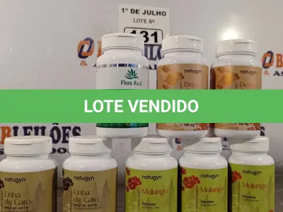 LOTE 131 - 02 FRASCOS DE DENTE DE LEÃO, 03 FRASCOS DE MULUNGU, 02 FRASCOS DE UNHA DE GATO E 01 FRACO DE GINKGO BILOBA. (NO ESTADO, LEILÃO NÃO TEM GARANTIA E NEM DEVOLUÇÃO, SUJEITO A POSSÍVEIS AVARIAS VISÍVEIS/OCULTAS E/OU AUSÊNCIA DE COMPONENTES).