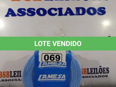 LOTE 069 - 01 ROLO DE CABO FLEXÍVEL MARCA LAMESA 1X4MM NA COR AZUL. (NO ESTADO, LEILÃO NÃO TEM GARANTIA E NEM DEVOLUÇÃO, SUJEITO A POSSÍVEIS AVARIAS VISÍVEIS/OCULTAS E/OU AUSÊNCIA DE COMPONENTES).