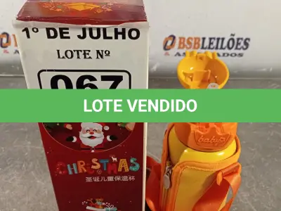 LOTE 067 - 01 GARRAFA TÉRMICA INFANTIL. (NO ESTADO, LEILÃO NÃO TEM GARANTIA E NEM DEVOLUÇÃO, SUJEITO A POSSÍVEIS AVARIAS VISÍVEIS/OCULTAS E/OU AUSÊNCIA DE COMPONENTES).