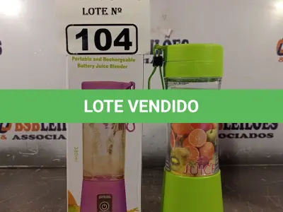 LOTE 104 - 01 JUICER PORTÁTIL. (NO ESTADO, LEILÃO NÃO TEM GARANTIA E NEM DEVOLUÇÃO, SUJEITO A POSSÍVEIS AVARIAS VISÍVEIS/OCULTAS E/OU AUSÊNCIA DE COMPONENTES).