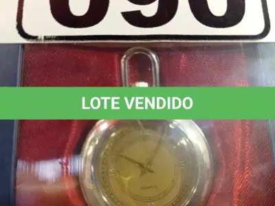 LOTE 090 - 01 RELÓGIO DE BOLSO ANALÓGICO. (NO ESTADO, LEILÃO NÃO TEM GARANTIA E NEM DEVOLUÇÃO, SUJEITO A POSSÍVEIS AVARIAS VISÍVEIS/OCULTAS E/OU AUSÊNCIA DE COMPONENTES).
