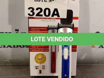 LOTE 320 - 01 MÁQUINA DE CORTAR CABELO. (NO ESTADO, LEILÃO NÃO TEM GARANTIA E NEM DEVOLUÇÃO, SUJEITO A POSSÍVEIS AVARIAS VISÍVEIS/OCULTAS E/OU AUSÊNCIA DE COMPONENTES).