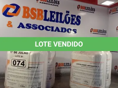 LOTE 074 - 20 LITROS DE SABONETE DE ESPUMA ANTISSÉPTICO. (NO ESTADO, LEILÃO NÃO TEM GARANTIA E NEM DEVOLUÇÃO, SUJEITO A POSSÍVEIS AVARIAS VISÍVEIS/OCULTAS E/OU AUSÊNCIA DE COMPONENTES).