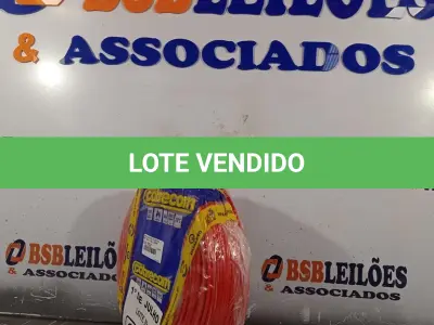 LOTE 012 - 01 ROLO DE CABO FLEXÍVEL MARCA COBRECON 1X2,5MM NA COR VERMELHA. (NO ESTADO, LEILÃO NÃO TEM GARANTIA E NEM DEVOLUÇÃO, SUJEITO A POSSÍVEIS AVARIAS VISÍVEIS/OCULTAS E/OU AUSÊNCIA DE COMPONENTES).