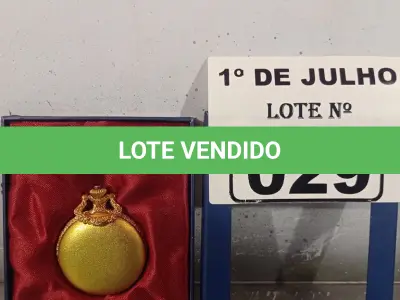 LOTE 029 - 01 RELÓGIO DE BOLSO ANALÓGICO. (NO ESTADO, LEILÃO NÃO TEM GARANTIA E NEM DEVOLUÇÃO, SUJEITO A POSSÍVEIS AVARIAS VISÍVEIS/OCULTAS E/OU AUSÊNCIA DE COMPONENTES).