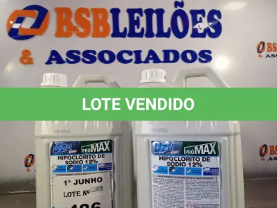LOTE 486 - 10 LITROS DE HIPOCLORITO DE SÓDIO 12%. (NO ESTADO, LEILÃO NÃO TEM GARANTIA E NEM DEVOLUÇÃO, SUJEITO A POSSÍVEIS AVARIAS VISÍVEIS/OCULTAS E/OU AUSÊNCIA DE COMPONENTES).