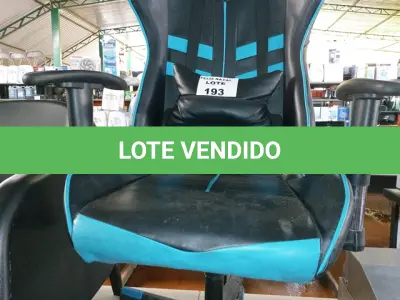LOTE 193 - CADEIRA GAMER (NO ESTADO SEM GARANTIA DE FUNCIONAMENTO, SUJEITO A POSSÍVEIS AVARIAS VISÍVEIS/OCULTAS E/OU AUSÊNCIA DE COMPONENTES)