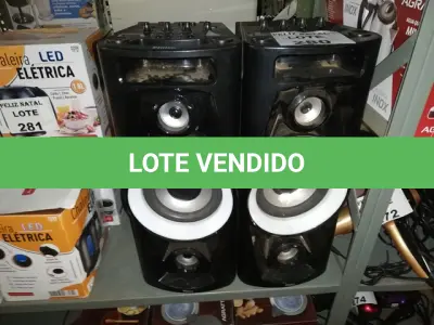 LOTE 280 - 2 CAIXAS DE SOM PHILCO (NO ESTADO SEM GARANTIA DE FUNCIONAMENTO, SUJEITO A POSSÍVEIS AVARIAS VISÍVEIS/OCULTAS E/OU AUSÊNCIA DE COMPONENTES)