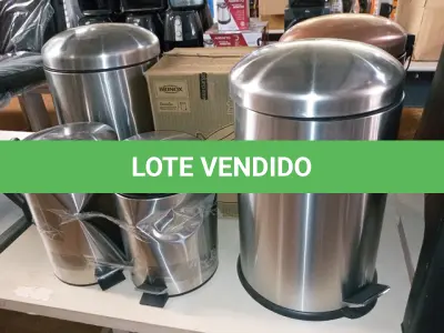 LOTE 195 - 6 LIXEIRAS (NO ESTADO SEM GARANTIA DE FUNCIONAMENTO, SUJEITO A POSSÍVEIS AVARIAS VISÍVEIS/OCULTAS E/OU AUSÊNCIA DE COMPONENTES)