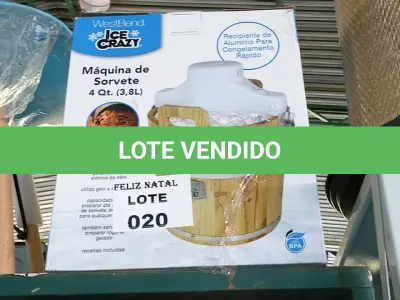 LOTE 020 - MÁQUINA DE SORVETE WEST BEND ICE CRAZY (NO ESTADO SEM GARANTIA DE FUNCIONAMENTO, SUJEITO A POSSÍVEIS AVARIAS VISÍVEIS/OCULTAS E/OU AUSÊNCIA DE COMPONENTES)