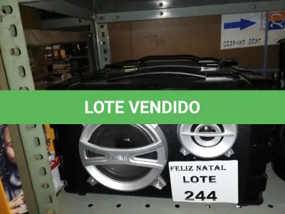 LOTE 244 - 3 CAIXAS DE SOM (NO ESTADO SEM GARANTIA DE FUNCIONAMENTO, SUJEITO A POSSÍVEIS AVARIAS VISÍVEIS/OCULTAS E/OU AUSÊNCIA DE COMPONENTES)