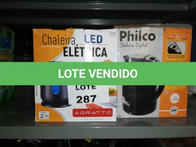 LOTE 287 - 4 CHALEIRAS (NO ESTADO SEM GARANTIA DE FUNCIONAMENTO, SUJEITO A POSSÍVEIS AVARIAS VISÍVEIS/OCULTAS E/OU AUSÊNCIA DE COMPONENTES)