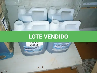 LOTE 094 - 4 DETERGENTE DE 5 LITROS (NO ESTADO SEM GARANTIA DE FUNCIONAMENTO, SUJEITO A POSSÍVEIS AVARIAS VISÍVEIS/OCULTAS E/OU AUSÊNCIA DE COMPONENTES)